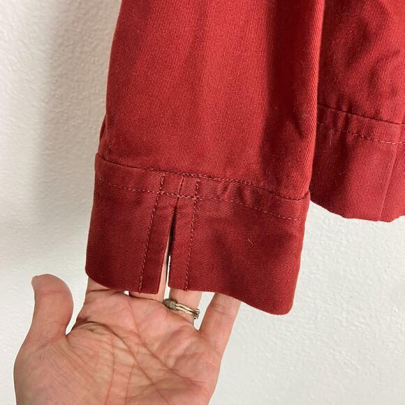 Ann Taylor Twill Peacoat Sz‎ XS Rust Red Cotton Fall Cropped Jacket - Picture 5 of 15